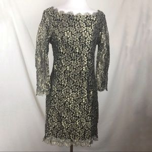 NWT DVF Black And Gold Zarita Dress